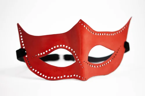 Kožená maska Sensual RED