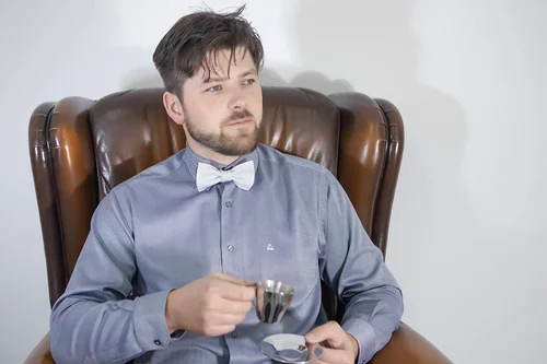 Jenon Leather kožený motýlek WHITE