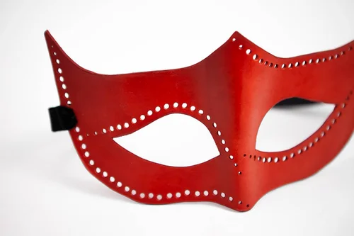Kožená maska Sensual RED